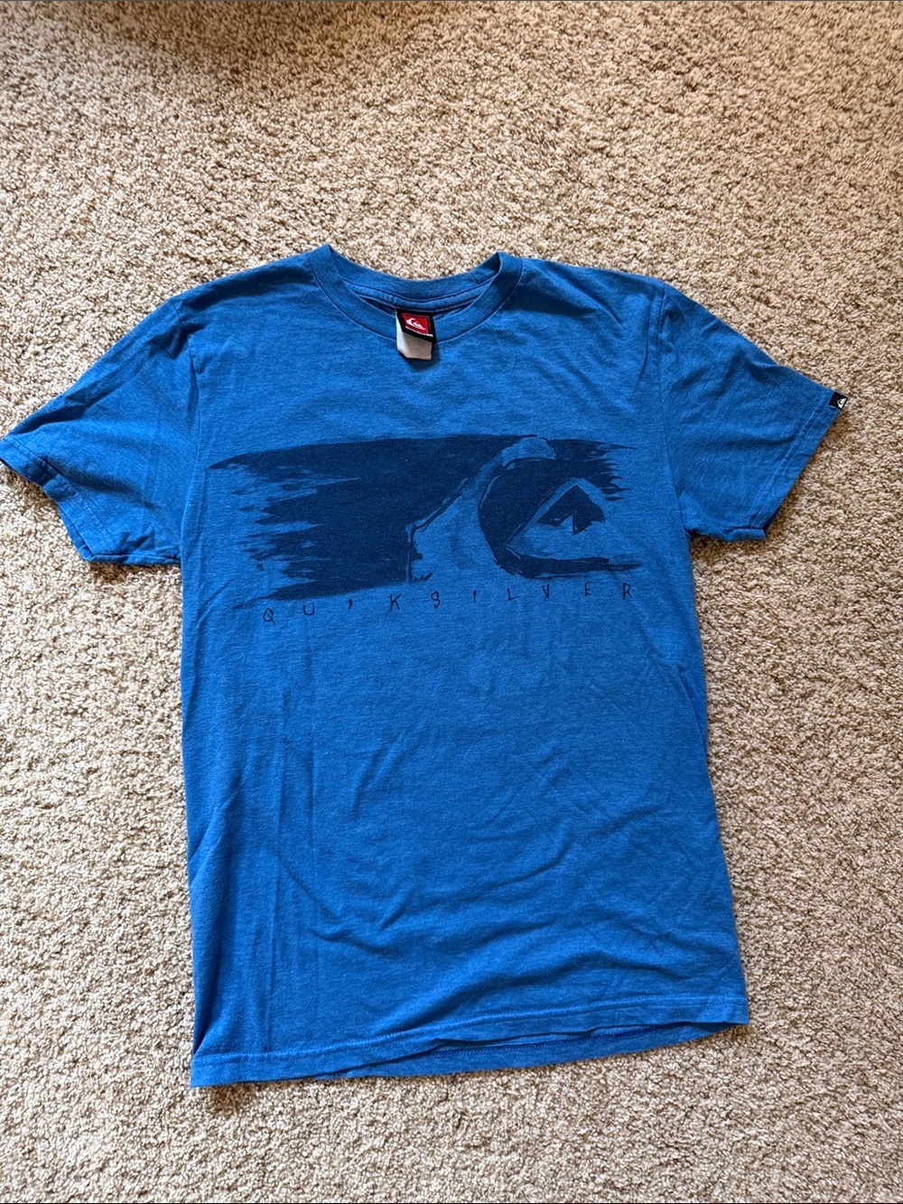 Quiksilver Men's Blue Graphic Logo Short Sleeve Tee